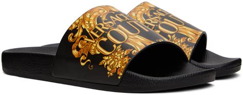 versace logo sandals|versace denim sandals.